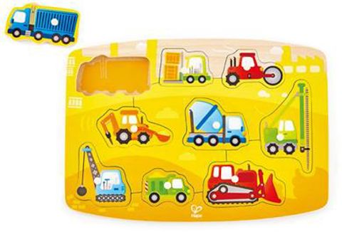 Hape Happy Puzzles Wooden Puzzle Vehicles Construction Peg (E1407A)  / Fisher Price-WinFun-Clementoni-Playgo   